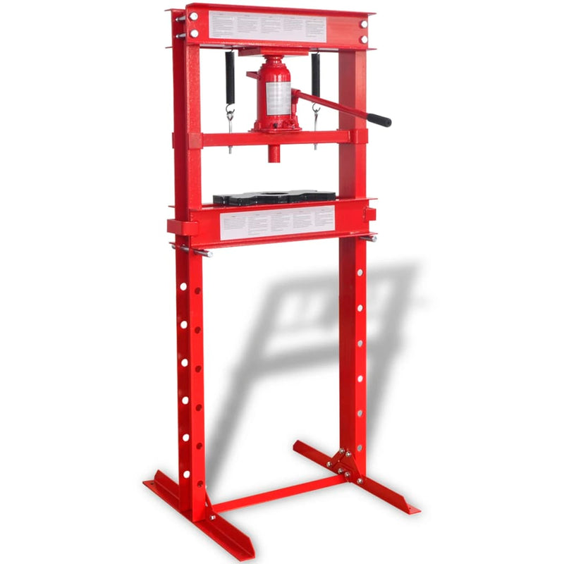 Vidaxl Workplace Press 20 toneladas de rojo