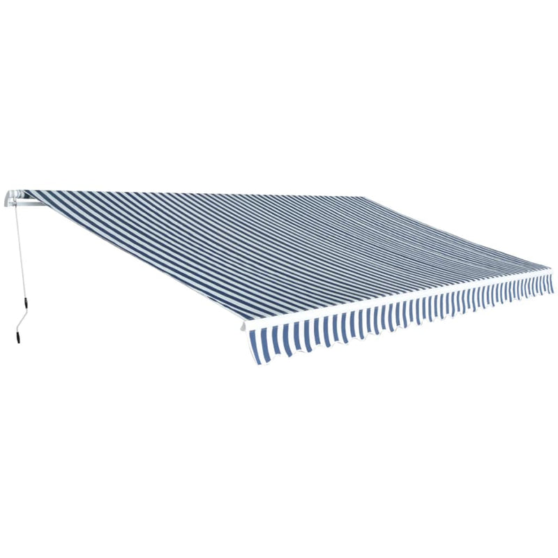 Vidaxl Luifel estendibile manualmente 500 cm blu e bianco