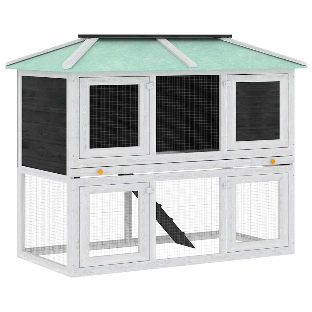 Vidaxl animal loft dos pisos de madera
