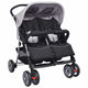 Vidaxl Twin Car Steel Grey and Black
