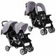 Vidaxl Pram doble acero gris y negro