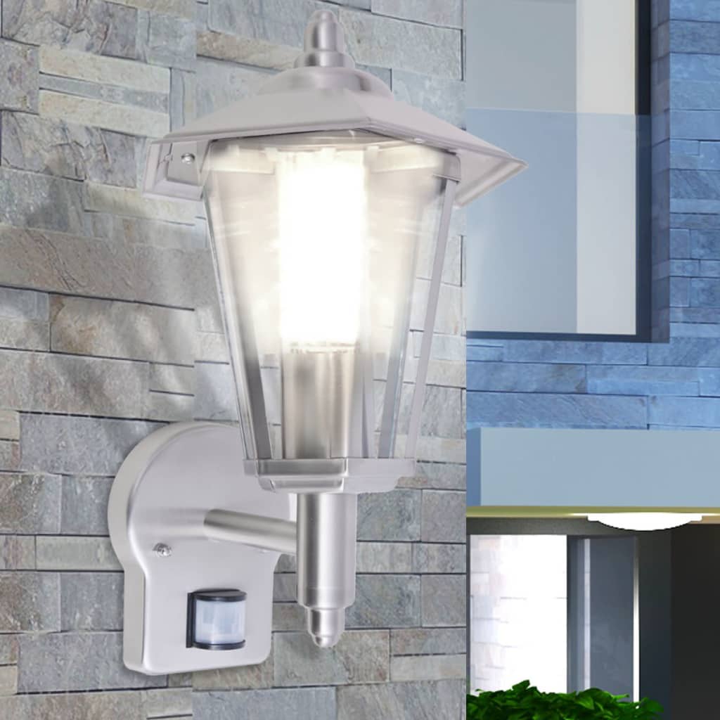 Vidaxl Linterna de pared con detector de movimiento para acero inoxidable al aire libre