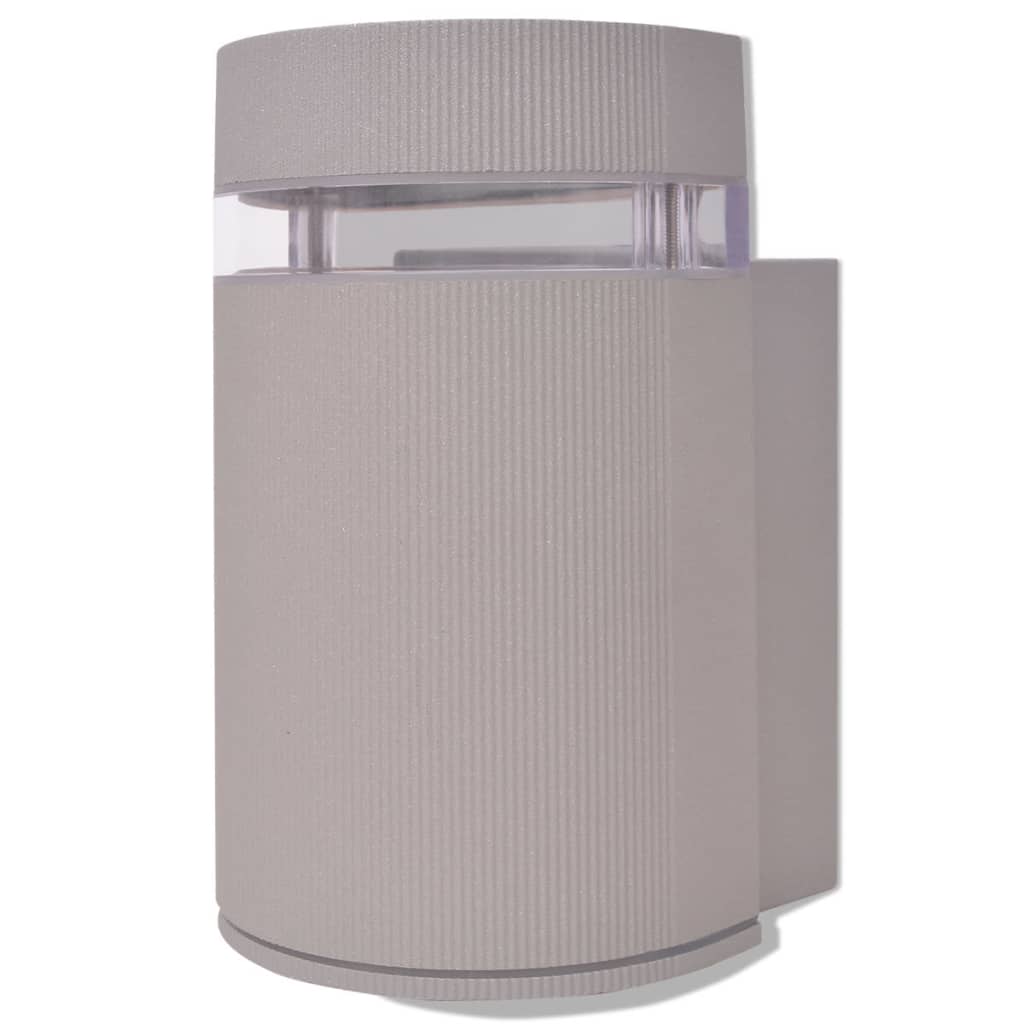 Lampada a parete Vidaxl per emisfero esterno in alluminio grigio
