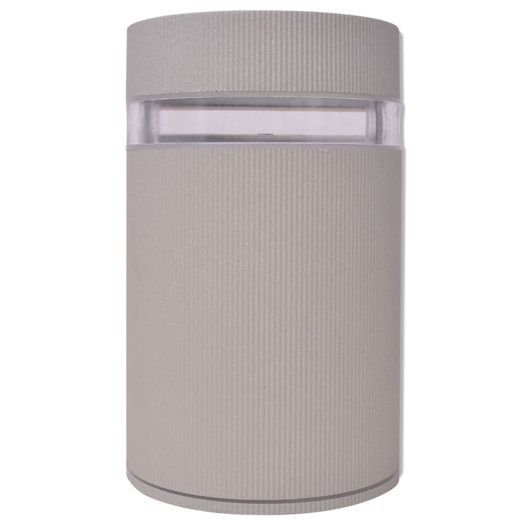 Lampada a parete Vidaxl per emisfero esterno in alluminio grigio