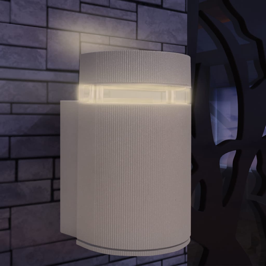 Lampada a parete Vidaxl per emisfero esterno in alluminio grigio