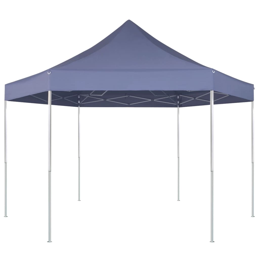 Vidaxl PartyTent Pop-Up Hexagonal Plegable 3.6x3.1 M Blue oscuro