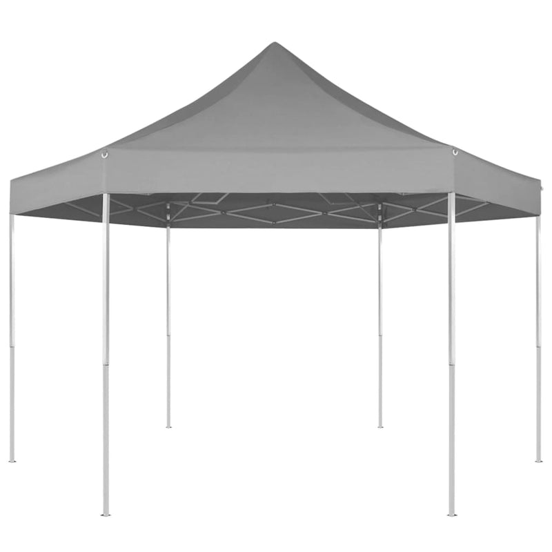 Vidaxl PartyTent Pop-Up Hexagonal Plegable 3.6x3.1 m Gray