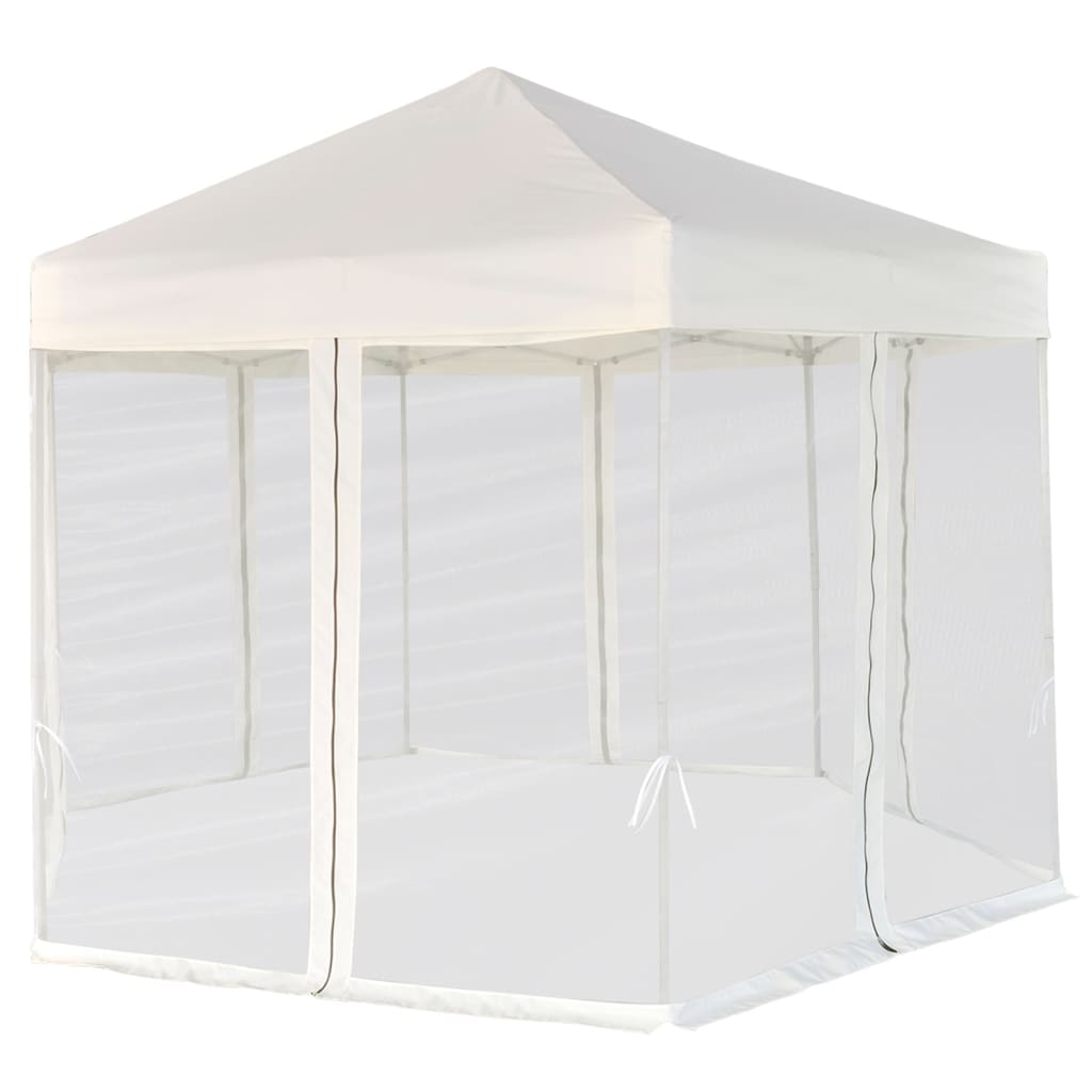 Vidaxl PartyTent Pop-Up Hexagonal con 6 paredes laterales de 3.6x3.1 M White