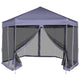 Tenda da festa Vidaxl con pareti laterali pop-up esagonale 3.6x3,1 m blu scuro