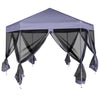 Tenda da festa Vidaxl con pareti laterali pop-up esagonale 3.6x3,1 m blu scuro