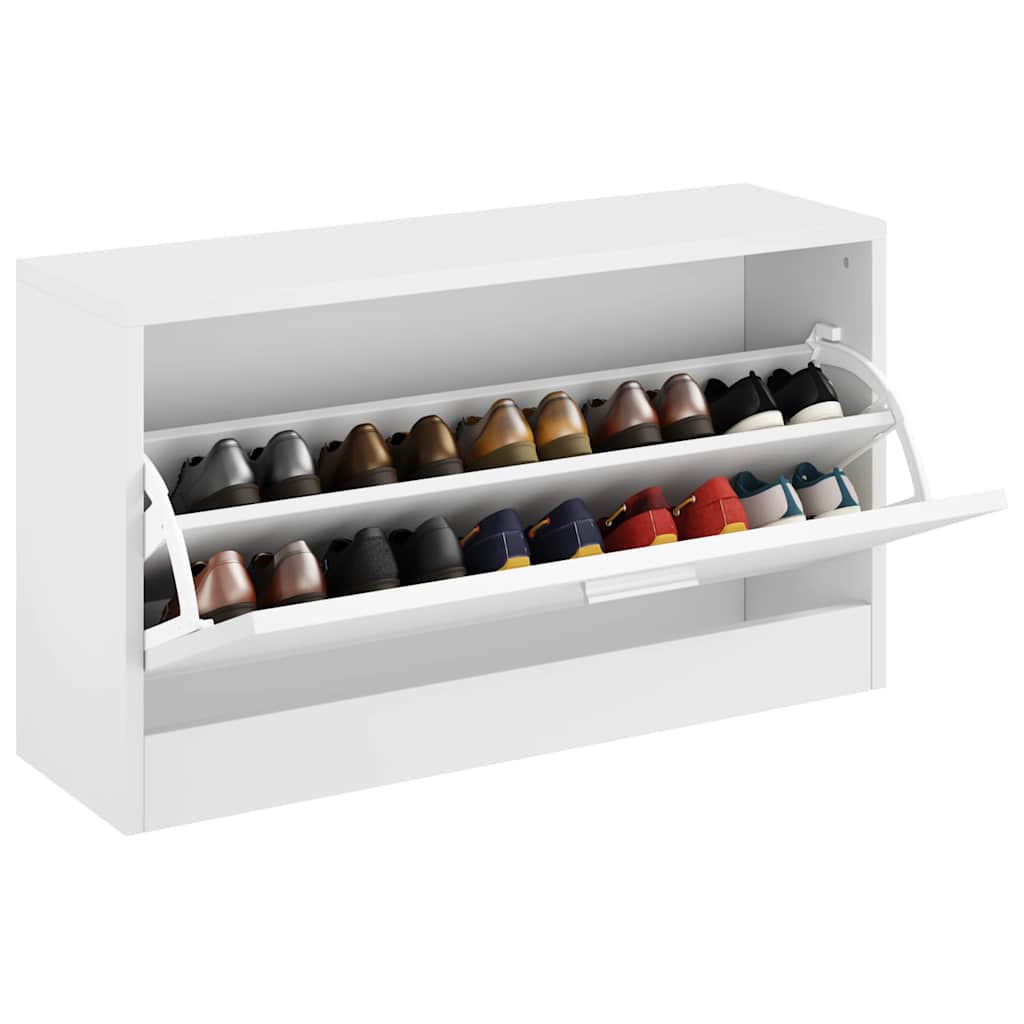 Gabinete de almacenamiento de zapatos Vidaxl 80x24x45 cm blanco