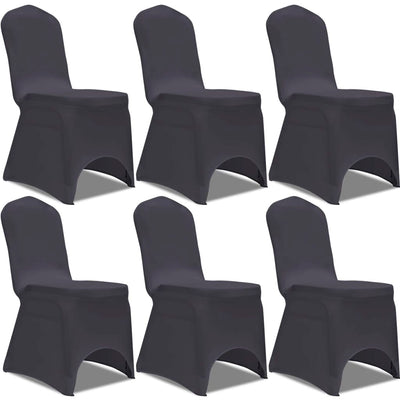 Vidaxl Cubierta de silla el estiramiento Anthracite 6st