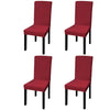Vidaxl stoelhoezen 4 st stretch recht bordeaux