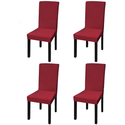 Vidaxl stoelhoezen 4 st stretch recht bordeaux