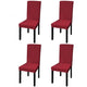 Vidaxl stoelhoezen 4 st stretch recht bordeaux
