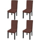 Vidaxl silla cubre 4 st estirado marrón recto