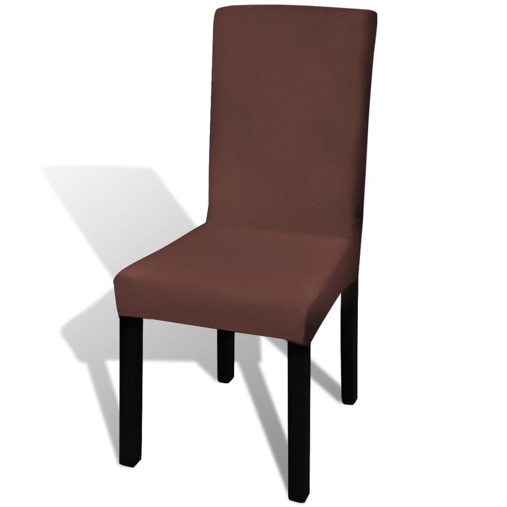 Vidaxl silla cubre 4 st estirado marrón recto