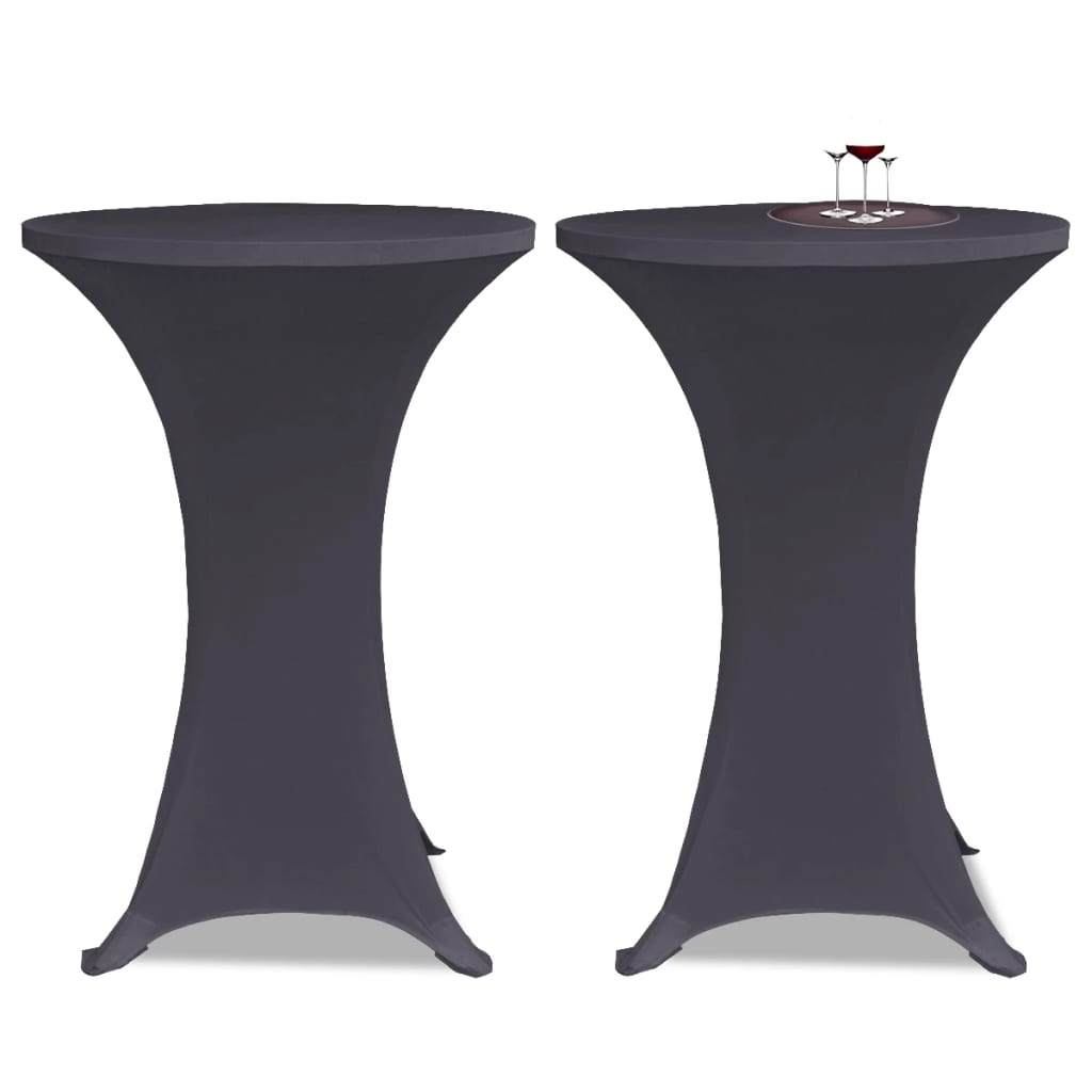 Vidaxl Cubierta de mesa Estiramiento 2 piezas de 70 cm antracita