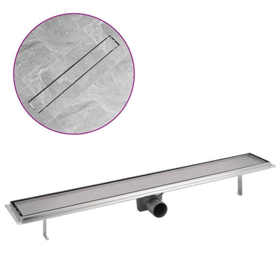 Vidaxl Drenaje de ducha acero inoxidable rectangular 830x140 mm
