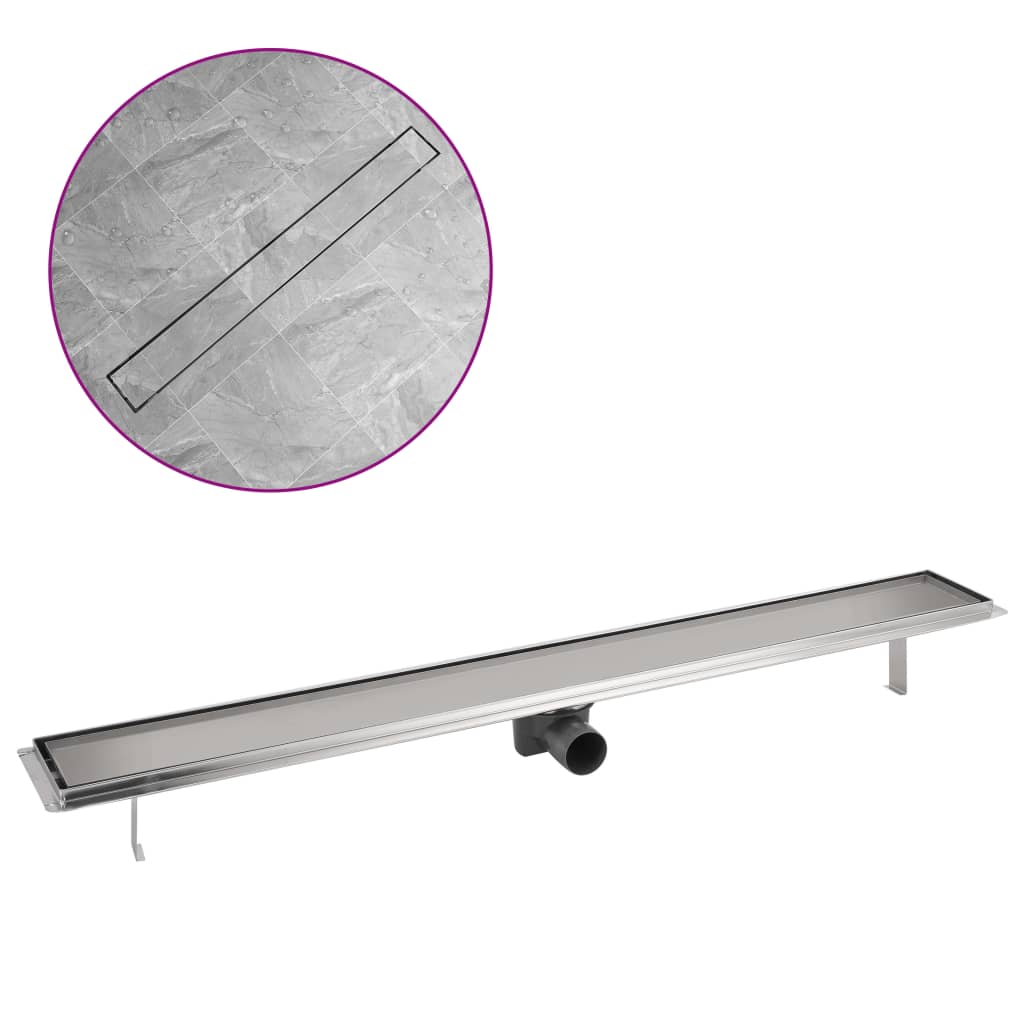 Vidaxl Drenaje de ducha Rectangular 1030x140 mm de acero inoxidable