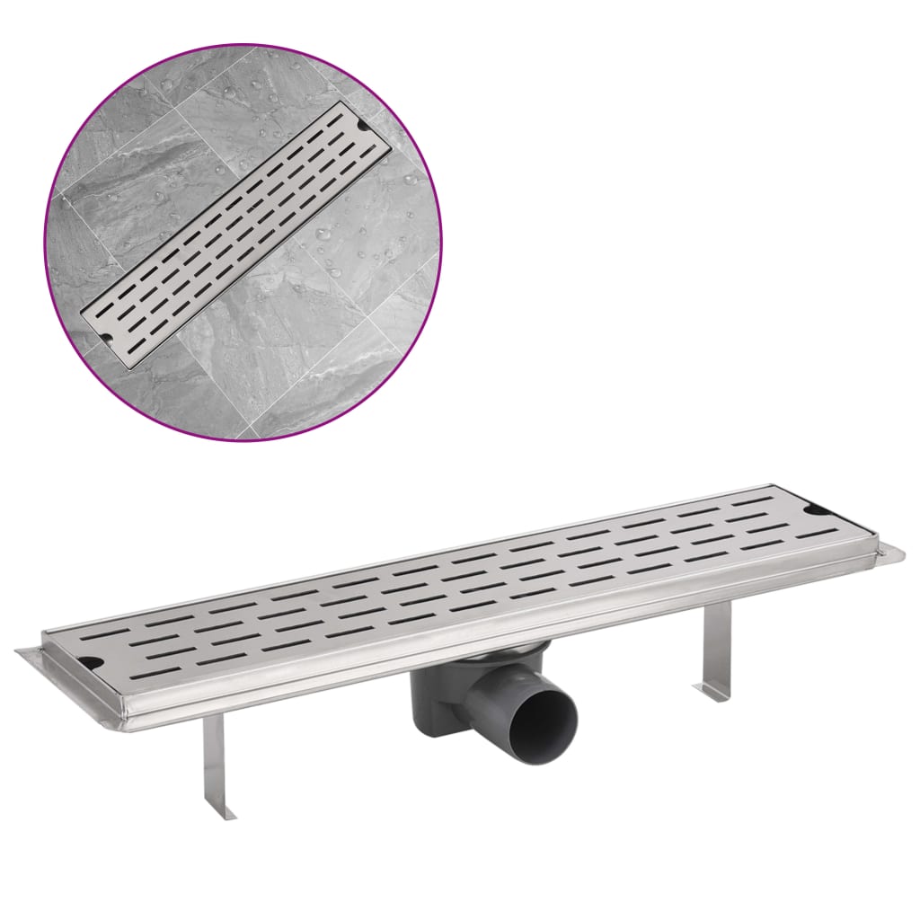 Vidaxl Drenaje de ducha Rectangular 530x140 mm de acero inoxidable