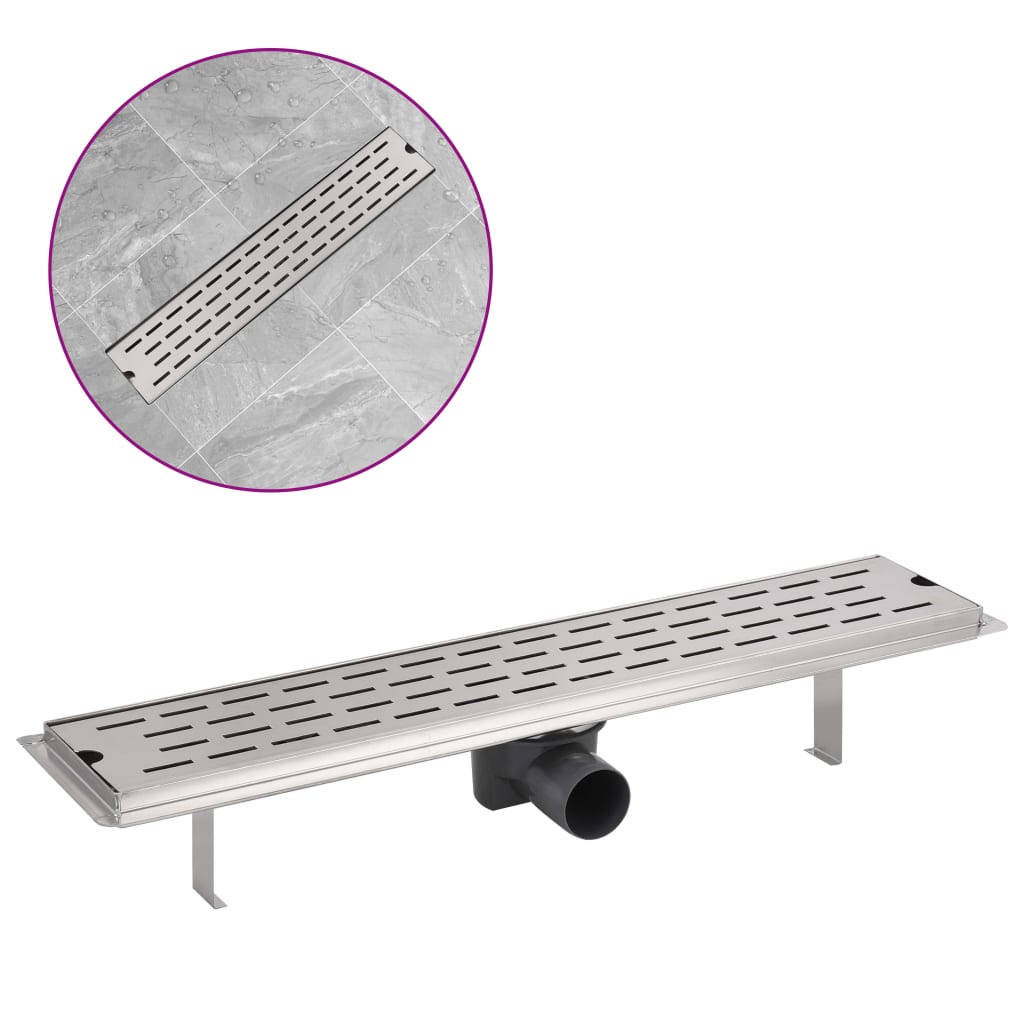 Vidaxl Drenaje de ducha Rectangular 630x140 mm de acero inoxidable