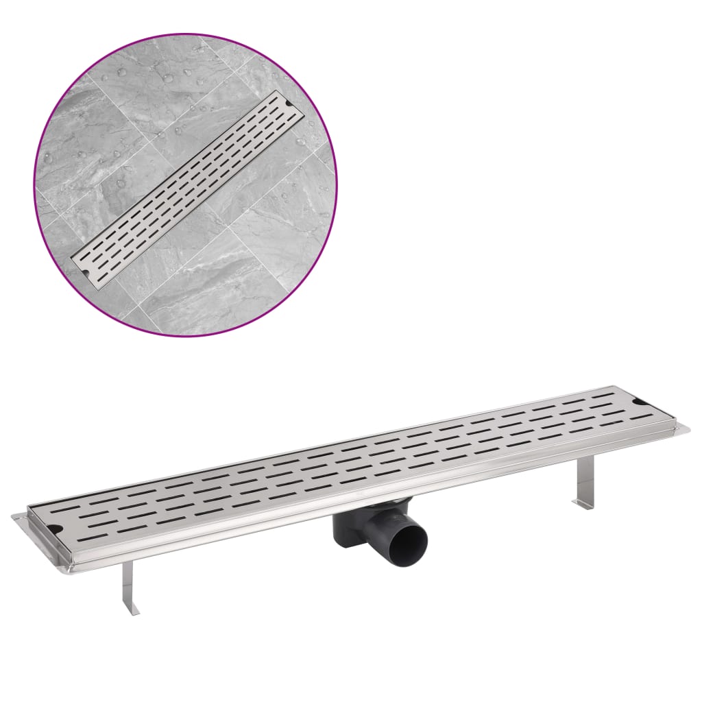 Vidaxl Drenaje de ducha Rectangular 730x140 mm de acero inoxidable