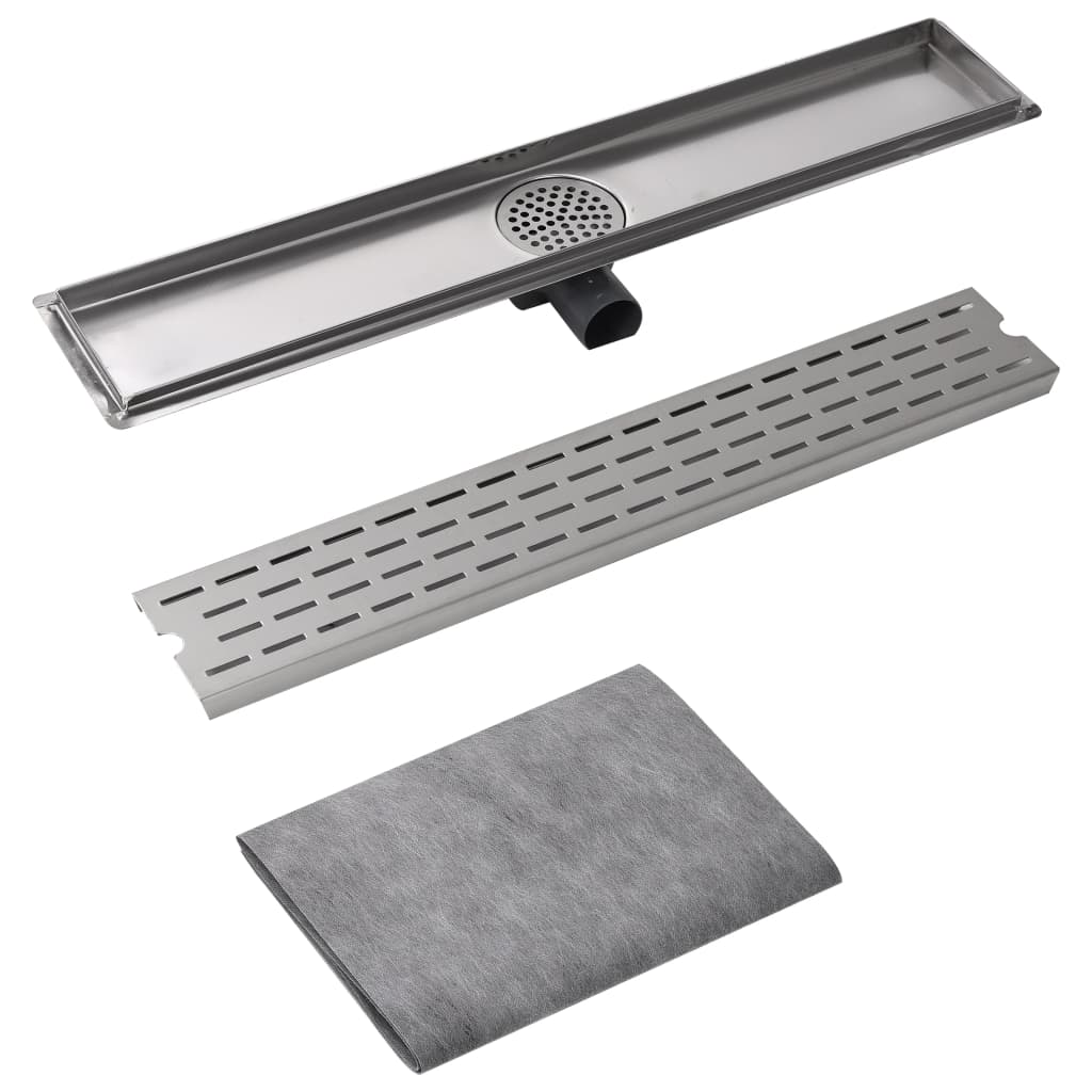 Vidaxl Drenaje de ducha Rectangular 730x140 mm de acero inoxidable