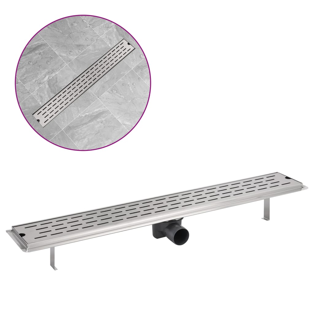 Vidaxl Drenaje de ducha Rectangular 830 x 140 mm de acero inoxidable
