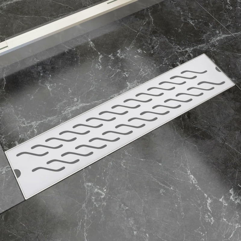 Golf rectangular de drenaje de ducha Vidaxl 530x140 mm de acero inoxidable