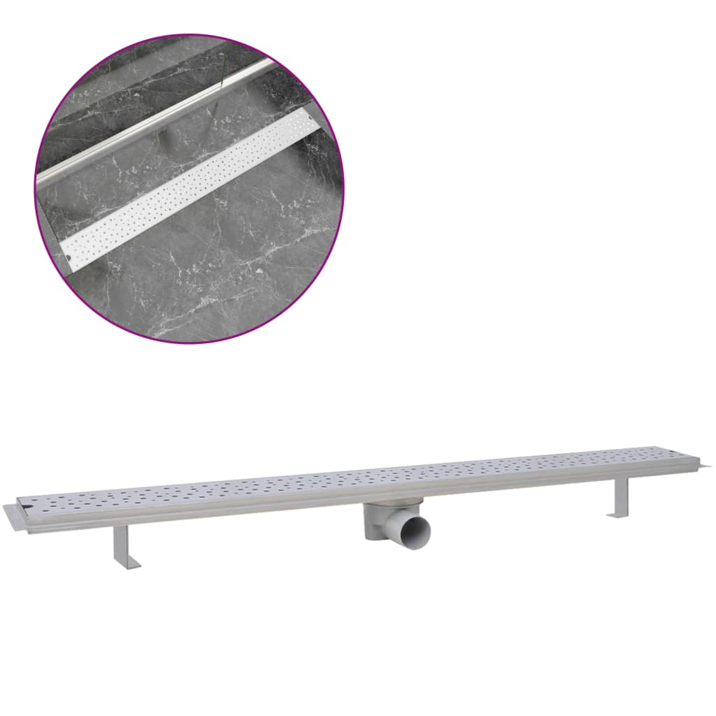 Burbuja rectangular de drenaje de ducha Vidaxl 1030x140 mm de acero inoxidable