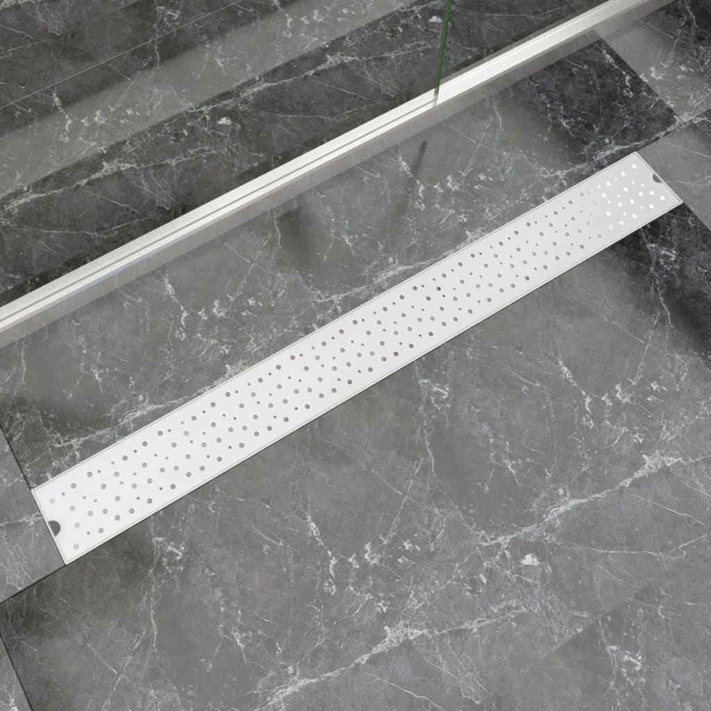 Burbuja rectangular de drenaje de ducha Vidaxl 1030x140 mm de acero inoxidable