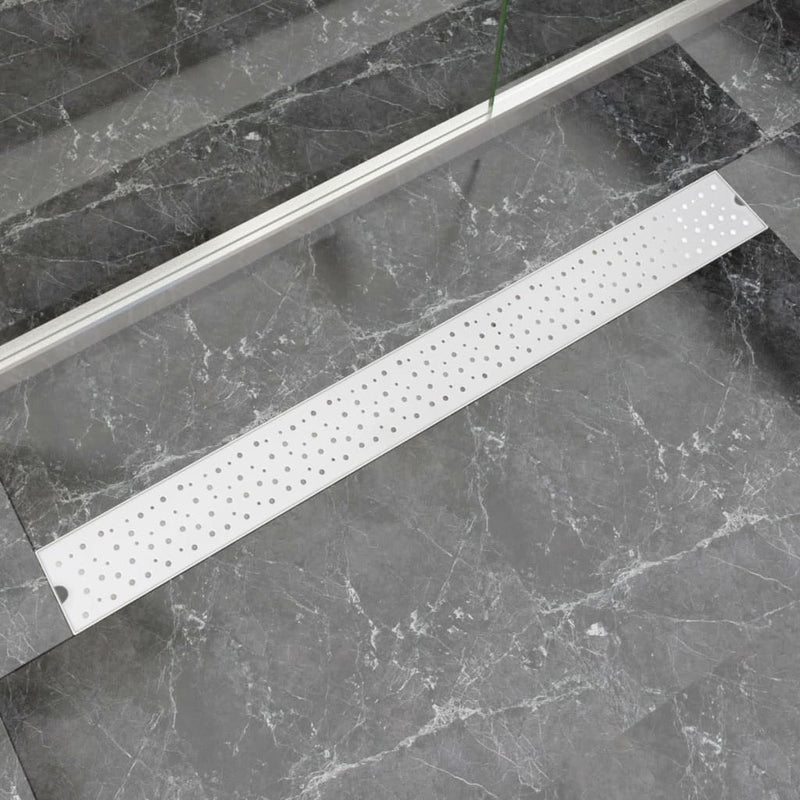 Burbuja rectangular de drenaje de ducha Vidaxl 1030x140 mm de acero inoxidable