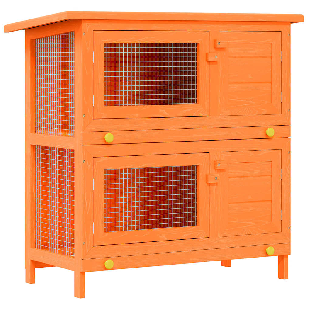 Conejera de exterior Vidaxx para mascotas pequeñas, 4 puertas, madera