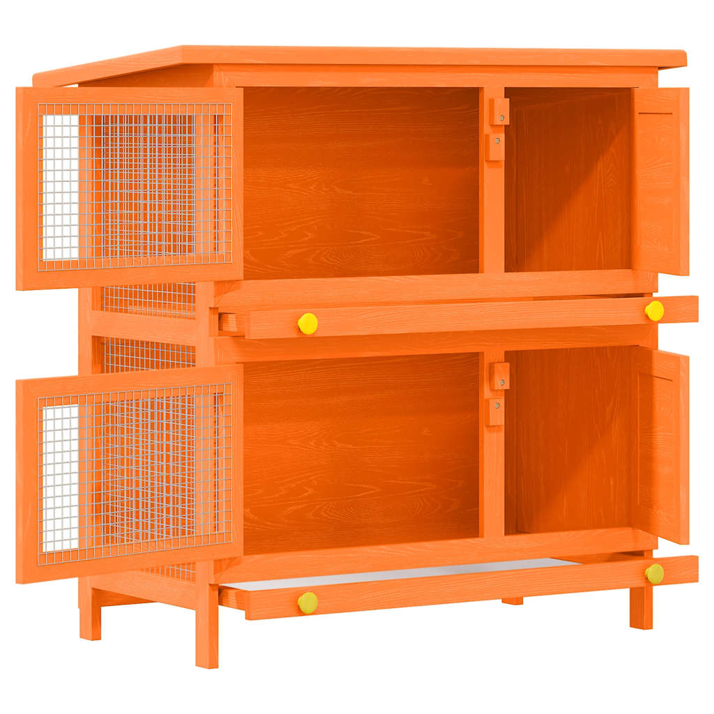Conejera de exterior Vidaxx para mascotas pequeñas, 4 puertas, madera