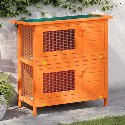 Vidaxx conigliera da esterno per animali di piccola taglia, 4 porte, legno