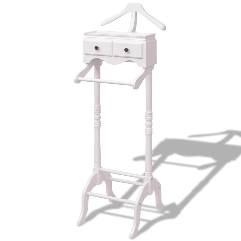 Ropa de ropa Vidaxl con madera de armario blanca
