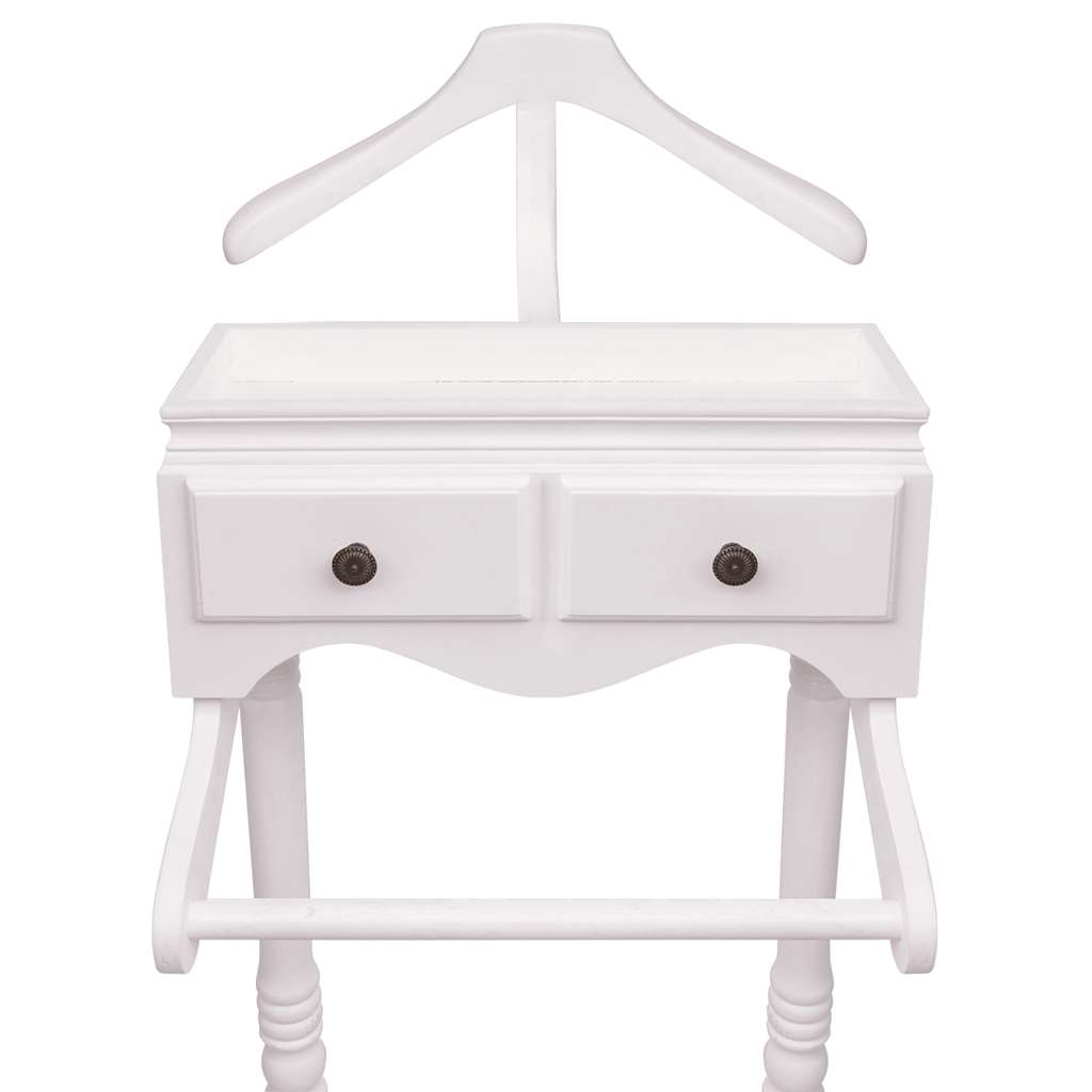 Ropa de ropa Vidaxl con madera de armario blanca