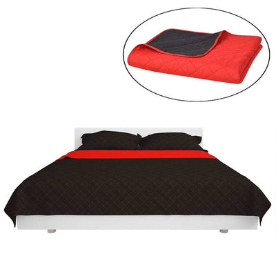 Vidaxl 131552 a doppio lato trapuntato rossi e nero 170x210 cm