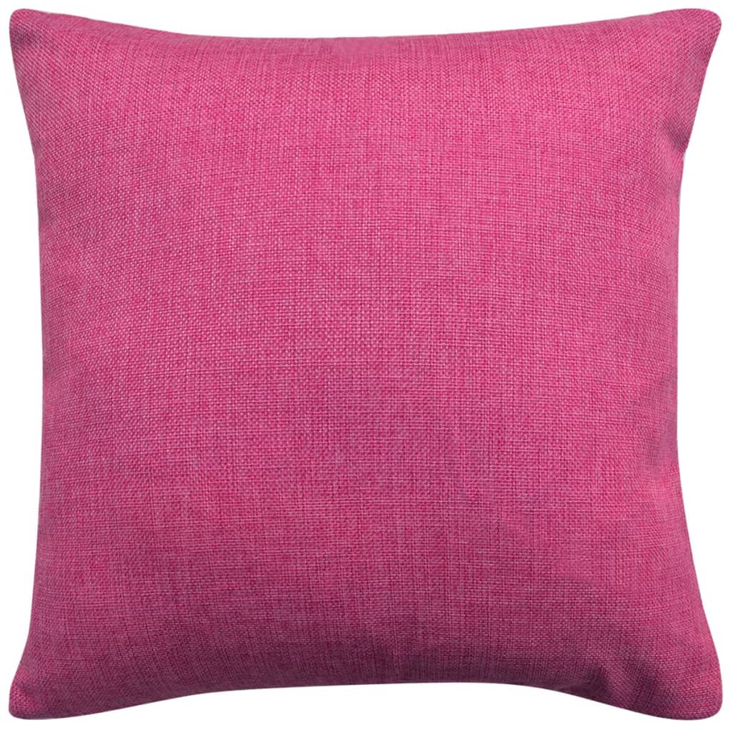Vidaxl Cushion copre 4 pezzi in lino look rosa 40x40 cm