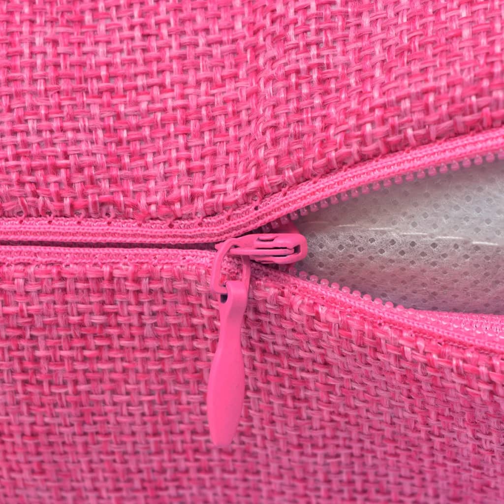 Vidaxl Cushion copre 4 pezzi in lino look rosa 40x40 cm