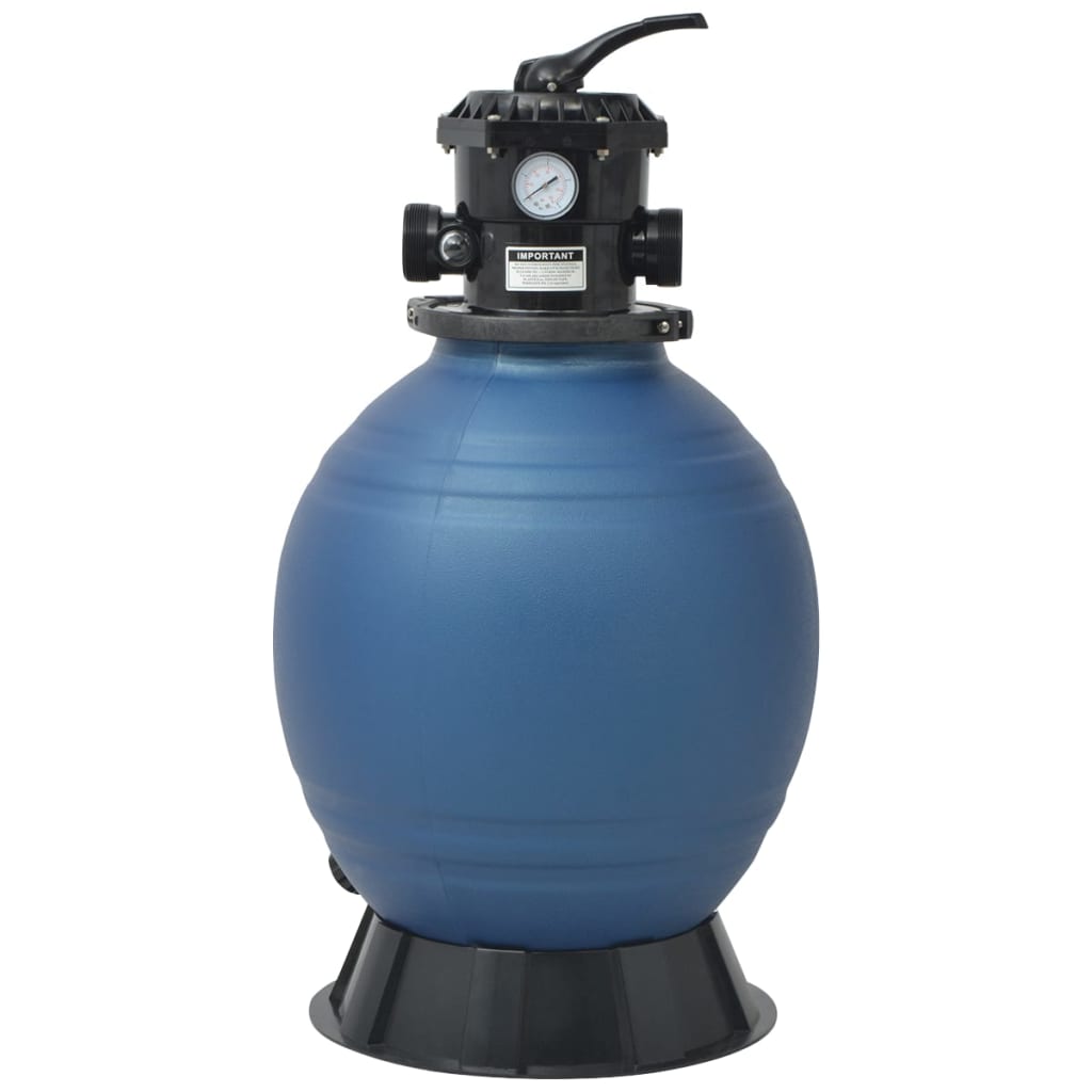 Filtro sabbia per piscina Vidaxl con valvola a 6 posizioni 460 mm blu