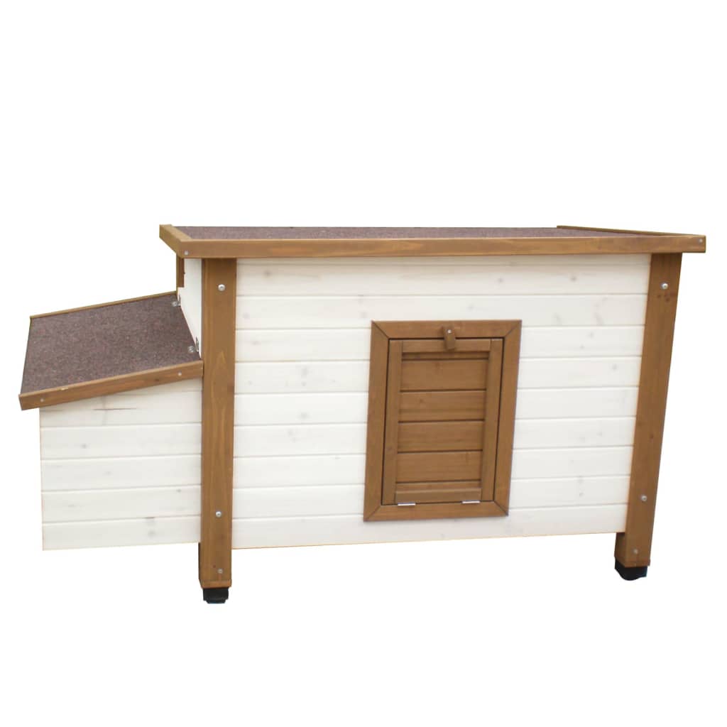 @Pet @pet Chicken Coop 136x74.5x75 cm in legno bianco e marrone