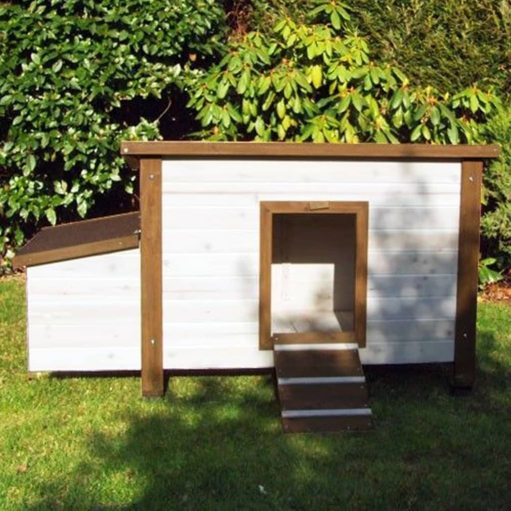 @Pet @pet Chicken Coop 136x74.5x75 cm in legno bianco e marrone