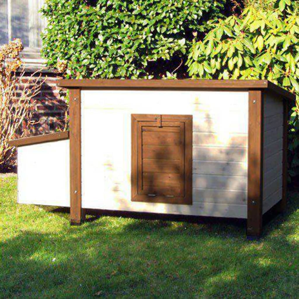 @Pet @pet Chicken Coop 136x74.5x75 cm in legno bianco e marrone