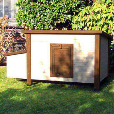 @Pet @pet Chicken Coop 136x74.5x75 cm in legno bianco e marrone