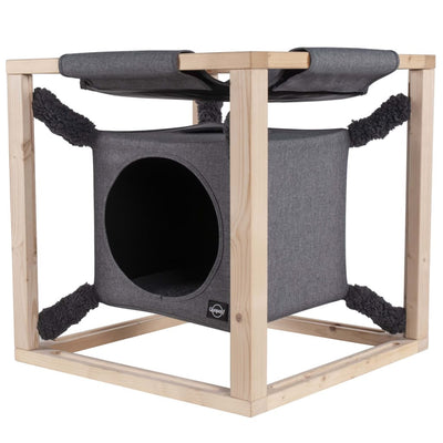 Quapas! Quapas! Cama de gato con hamaca Catcube M 54x54x54 cm gris