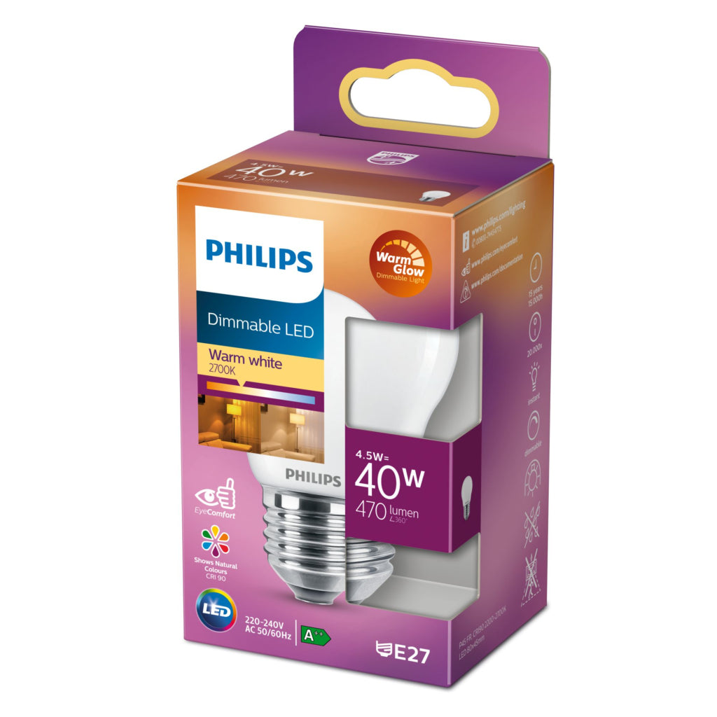 Philips Dimmable LED Candlamp 40W E27 Warm White