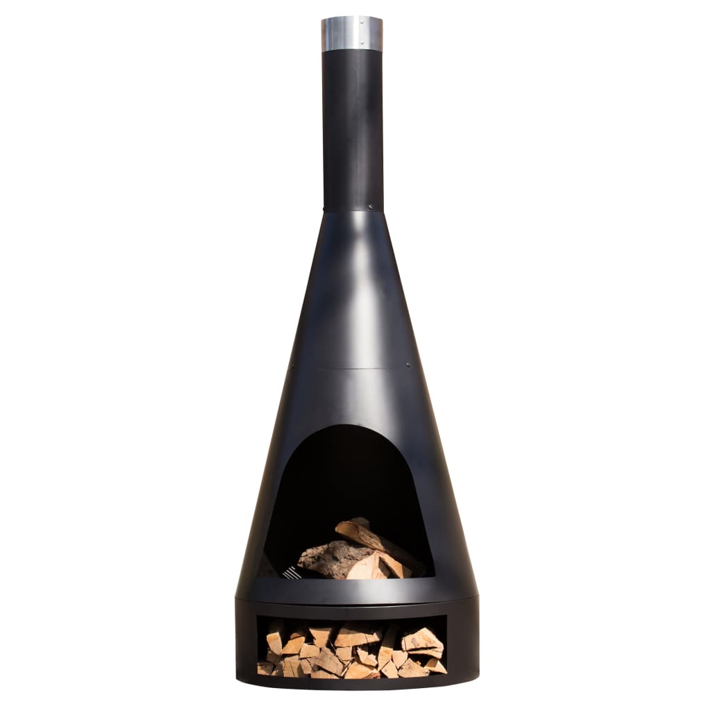 Redfire Redfire Chimenea Kingston 160x60 cm de acero mate negro