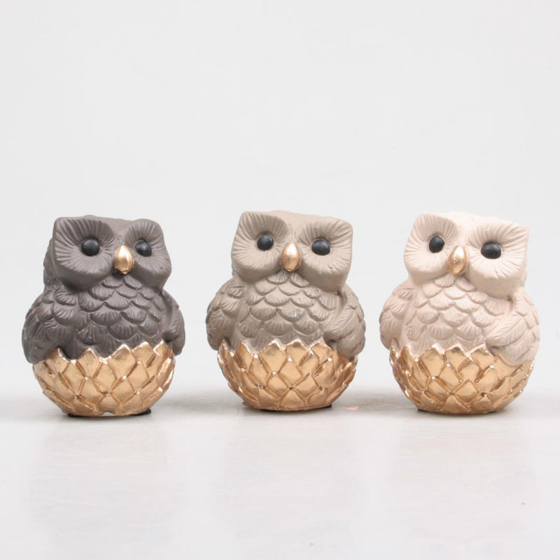 Season inspired decoration beeld uil 8,9x8,4x10,5cm